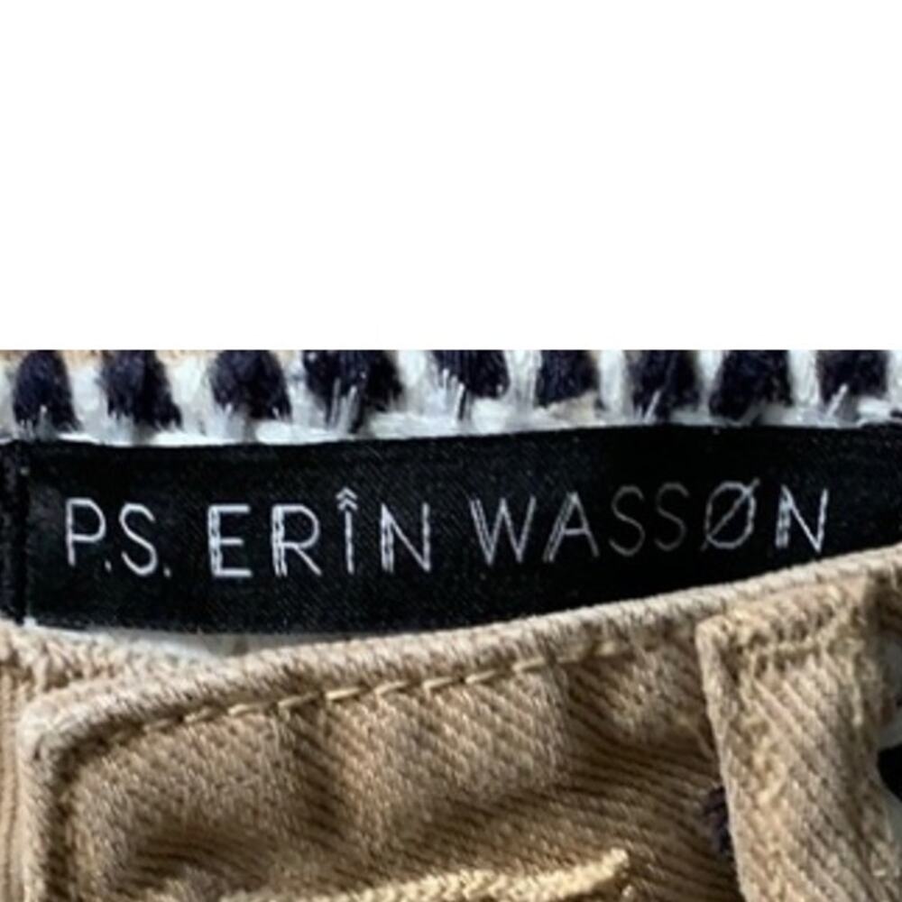 P.S. Erin Wasson Denim Shorts High Waisted Jeans Zip Fly 100% Cotton Sz 25 Tan - Picture 3 of 6